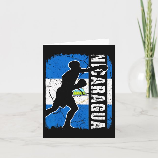Nicaraguan Boxing Team Nicaragua Flag Boxing Glove Card (Front)
