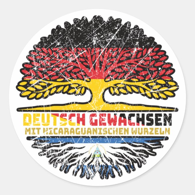 Nicaraguan Deutsch Germany Baum Classic Round Sticker (Front)