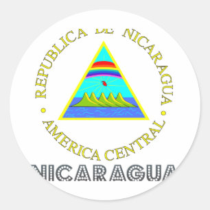 Nicaraguan Emblem Classic Round Sticker