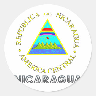 Nicaraguan Emblem Classic Round Sticker