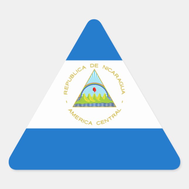 Nicaraguan Flag, Flag of Nicaragua Triangle Sticker (Front)