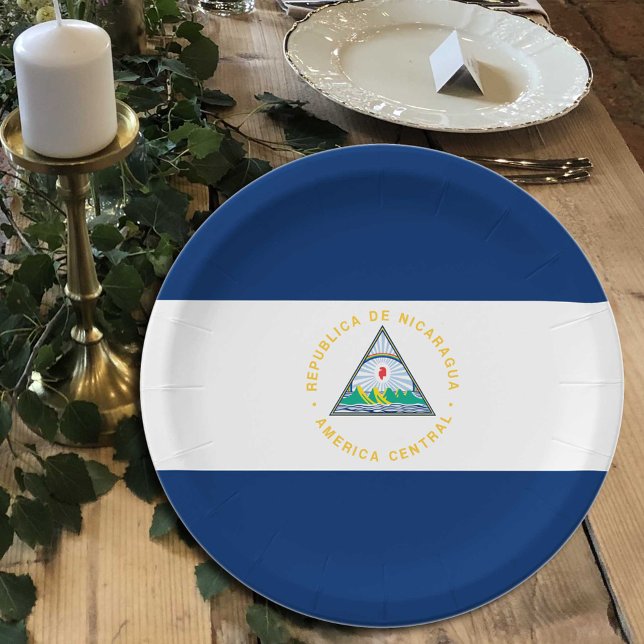 Nicaraguan Flag plates, party, sports, Nicaragua Paper Plate (Creator Uploaded)
