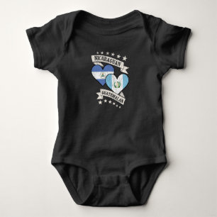 Nicaraguan Guatemalan Heart Flags Nicaragua Guatem Baby Bodysuit