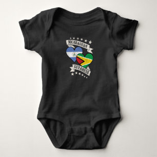Nicaraguan Guyanese Heart Flags Nicaragua Guyana Baby Bodysuit