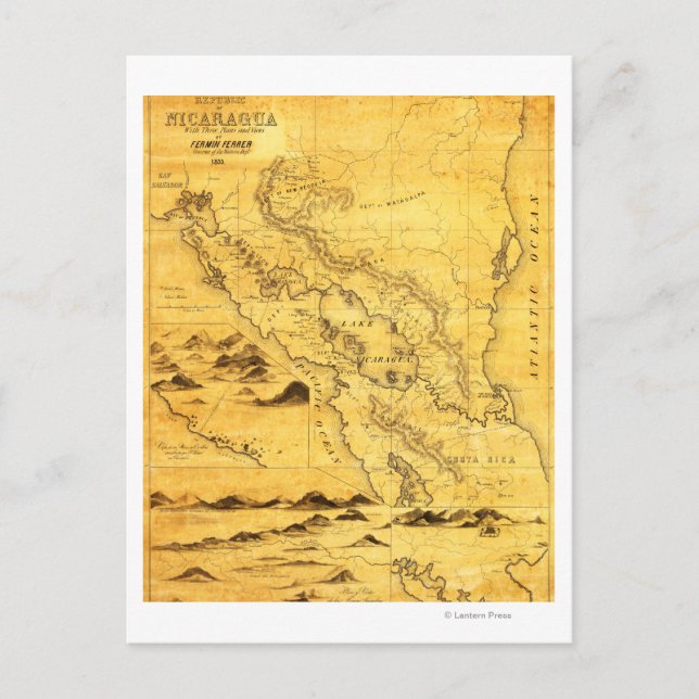 NicaraguaPanoramic MapNicaragua Postcard (Front)