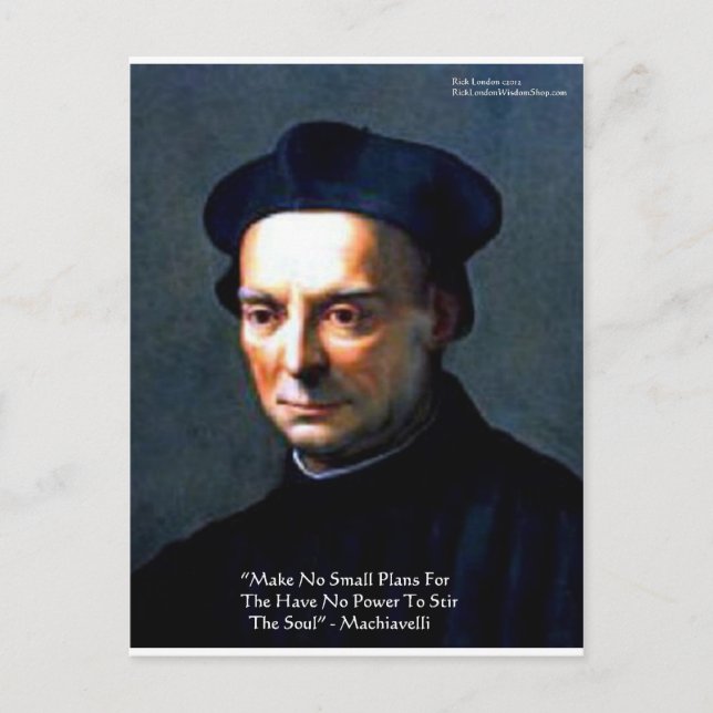 Niccolo Machiavelli "Power" Wisdom Quote Gifts Postcard (Front)