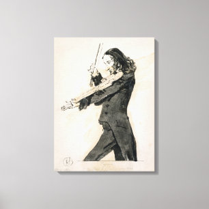 Niccolo Paganini (1782-1840) Playing the Violin, 1 Canvas Print