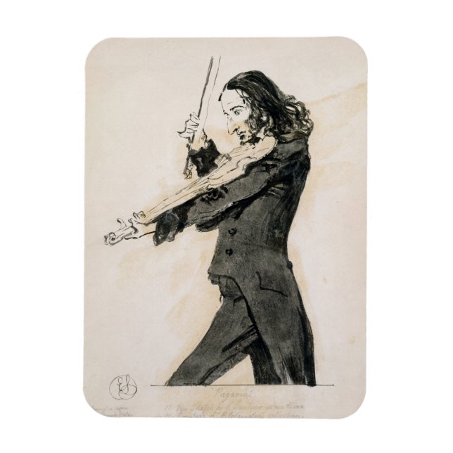 Niccolo Paganini (1782-1840) Playing the Violin, 1 Magnet (Vertical)