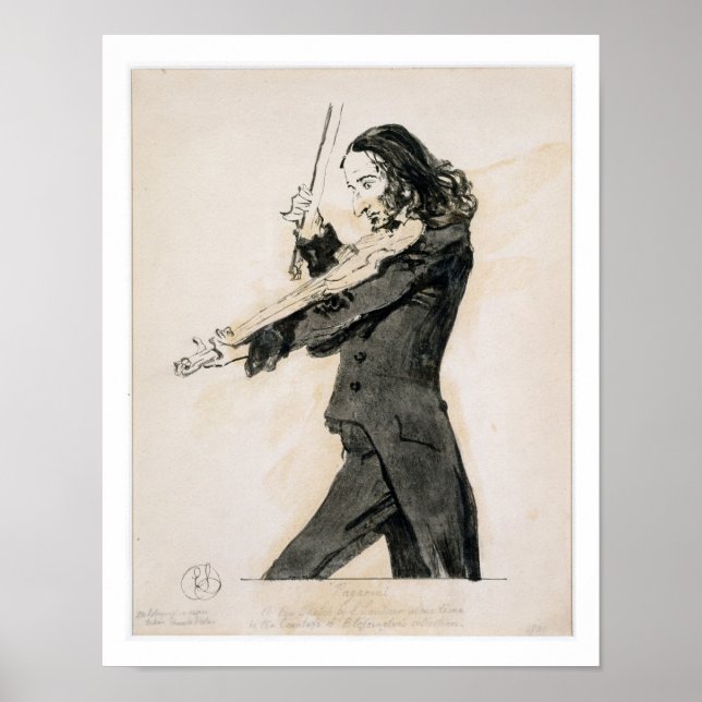 Niccolo Paganini (1782-1840) Playing the Violin, 1 Poster (Front)
