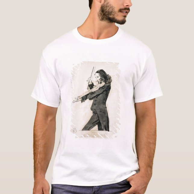 Niccolo Paganini (1782-1840) Playing the Violin, 1 T-Shirt (Front)