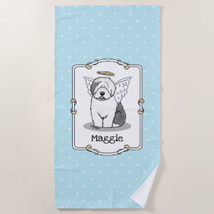 Nice Angel Old English Sheepdog (Grey 1) - Cute Beach Towel