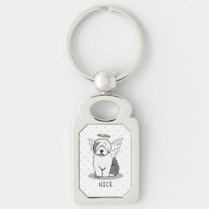 Nice Angel Old English Sheepdog (Grey 1) - Cute Key Ring