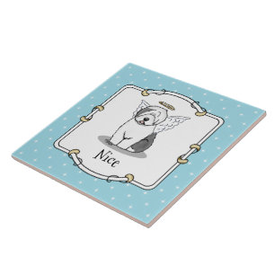 Nice Angel Old English Sheepdog (Grey 1) - Cute Tile