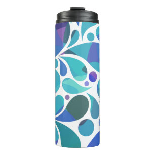 Nice Artsy Aqua Blue, Purple Watercolor Decorative Thermal Tumbler