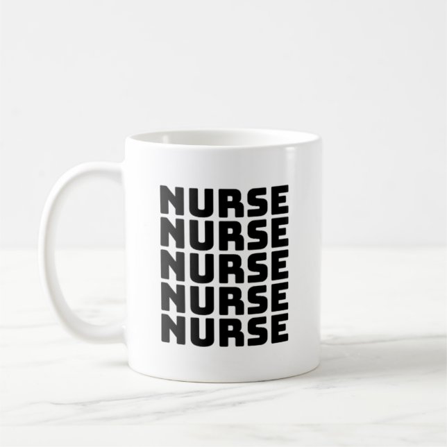 Nice Awesome Surgical Nurse, Colourful Repeated  Coffee Mug (Left)