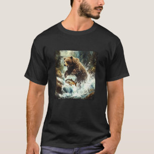 Nice Bear Fishing Graphic for Lake and Bears Lover T-Shirt