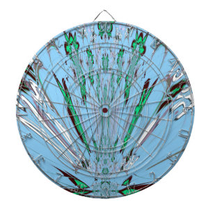 Nice Beautiful Aqua Blue Amazing Floral Motif Art Dartboard