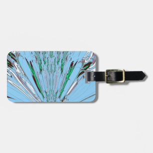 Nice Beautiful Aqua Blue Amazing Floral Motif Art Luggage Tag