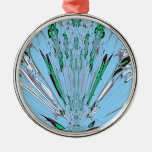 Nice Beautiful Aqua Blue Amazing Floral Motif Art Metal Tree Decoration