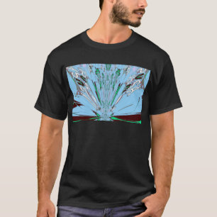 Nice Beautiful Aqua Blue Amazing Floral Motif Art T-Shirt