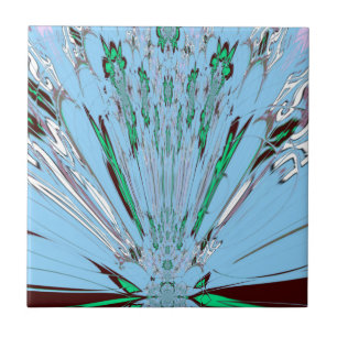 Nice Beautiful Aqua Blue Amazing Floral Motif Art Tile