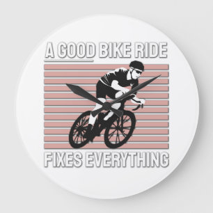 Nice Bike Rider Design - A Good Bike Ride Fixes Large Clock