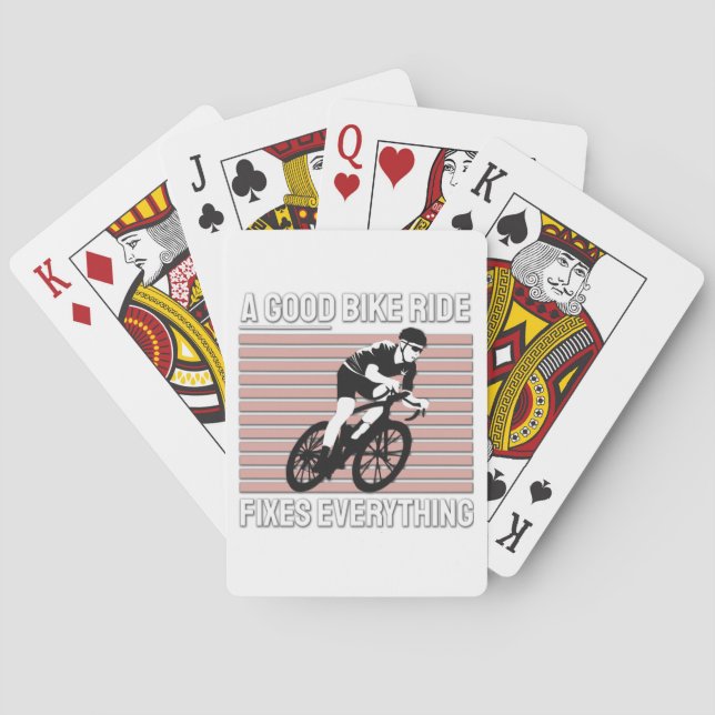Nice Bike Rider Design - A Good Bike Ride Fixes Playing Cards (Back)