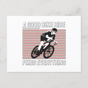 Nice Bike Rider Design - A Good Bike Ride Fixes Postcard