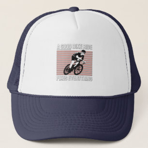 Nice Bike Rider Design - A Good Bike Ride Fixes Trucker Hat