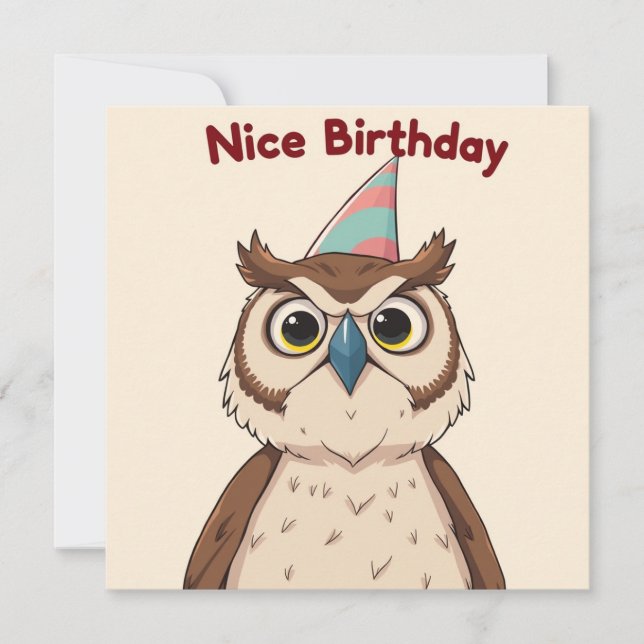 Nice Birthday Card - Owl Edition (Front)