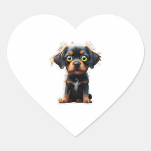 Nice black dog with green eys Classic T-Shirt Heart Sticker