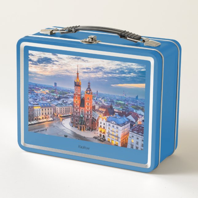 Nice blue box with Krakow night in Poland. (Front)