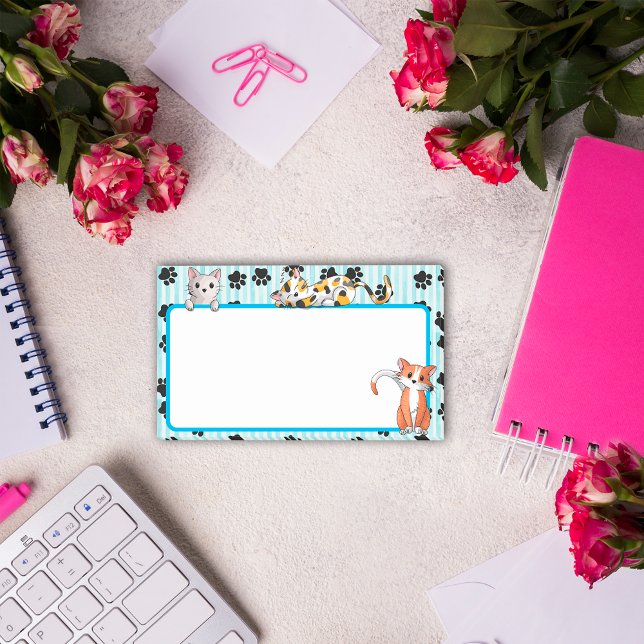 Nice Blue colour with paws cute kittens 10" x 6" Post-it Notes (Creator Uploaded)