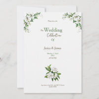 nice Botanical Watercolorwhite wedding invitation
