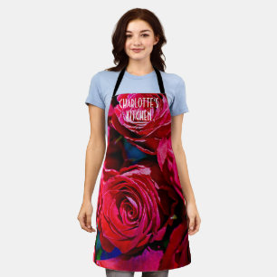 Nice Bunch Of Red Roses Apron
