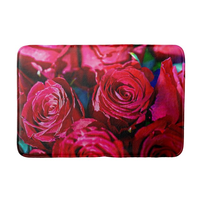 Nice Bunch Of Red Roses Bath Mat (Front)