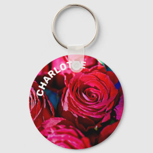 Nice Bunch Of Red Roses Key Ring