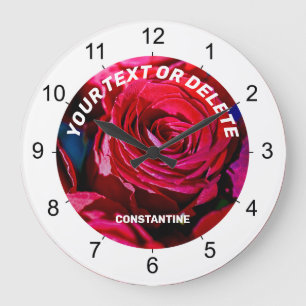 Nice Bunch Of Red Roses Large Clock
