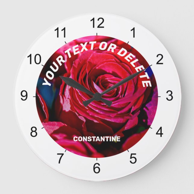 Nice Bunch Of Red Roses Large Clock (Front)
