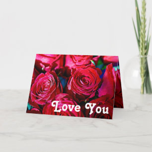 Nice Bunch Of Red Roses Thank You Card