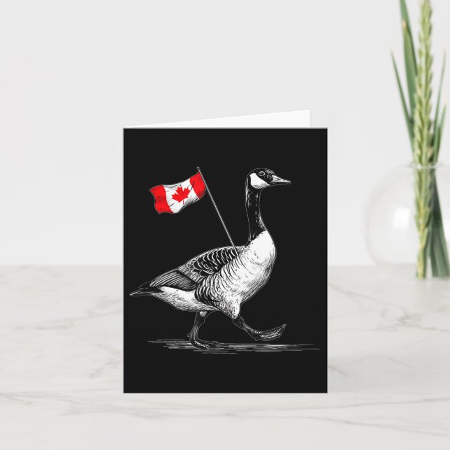 Nice Canada Animal With Flag For Goose Lovers  Card (Front)