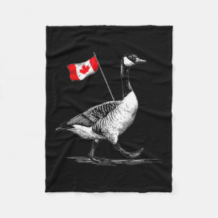Nice Canada Animal With Flag For Goose Lovers Fleece Blanket