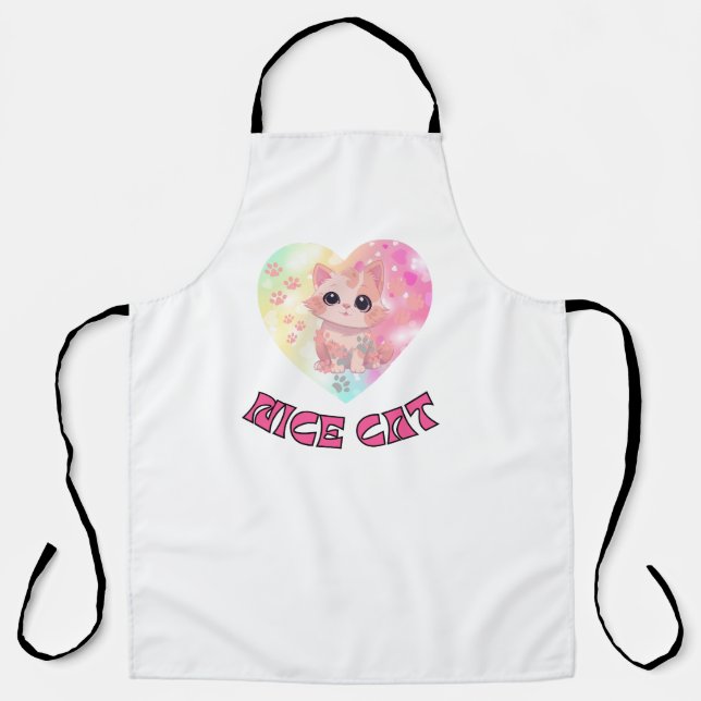 Nice CAT in kitchen  Apron (Front)