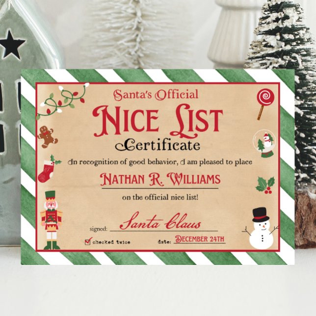 Nice Certificate Approved from Santa Invitation (Creator Uploaded)