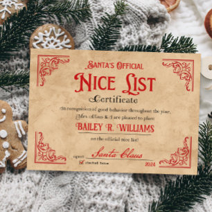 Nice Certificate from Santa North Pole Magical Invitation