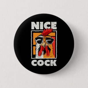 Nice Chicken Rooster Wear Sungles 6 Cm Round Badge