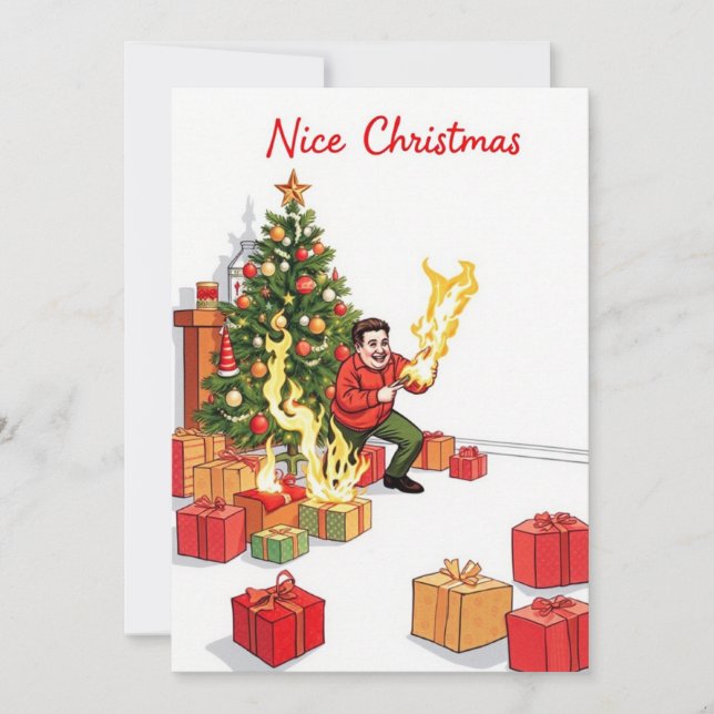 Nice Christmas Card - Fiery Fun  (Front)