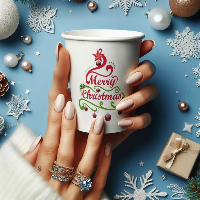 Nice christmas tree ornaments party PAPER CUPS (Creator Uploaded)