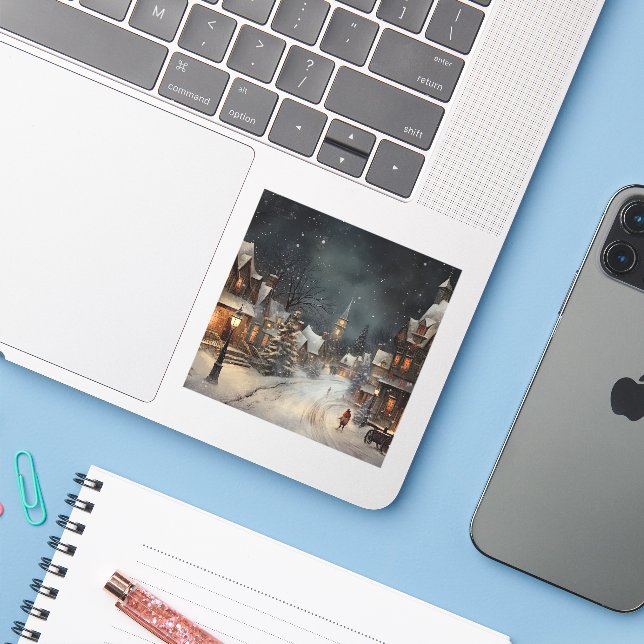 Nice Christmas village on Christmas night. (Laptop w/ iPhone)