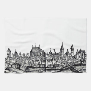 Nice city at France on the Mediterranean Sea Tea Towel